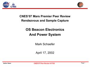 OS Beacon Electronics And Power System CNES’07 Mars Premier Peer Review