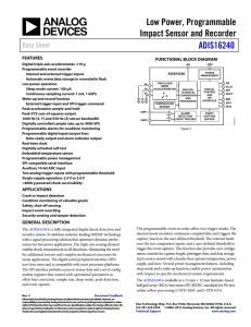 Low Power, Programmable Impact Sensor and Recorder ADIS16240 Data Sheet