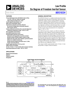Low Profile Six Degree of Freedom Inertial Sensor ADIS16334 Data Sheet