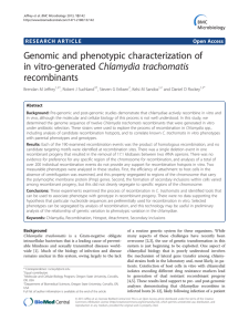 Genomic and phenotypic characterization of in vitro-generated Chlamydia trachomatis recombinants