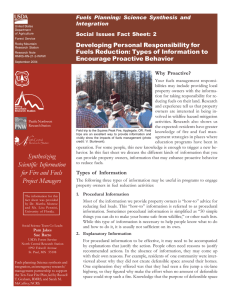 Developing Personal Responsibility for Fuels Reduction: Types of Information to