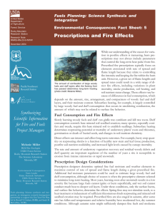 Prescriptions and Fire Effects Fuels Planning: Science Synthesis and Integration