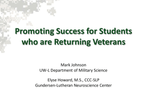 Promoting Success for Students who are Returning Veterans