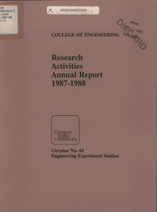 Annual Report Research Activities 1987-1988