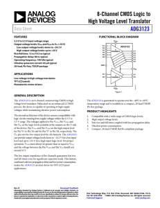 8-Channel CMOS Logic to High Voltage Level Translator ADG3123 Data Sheet