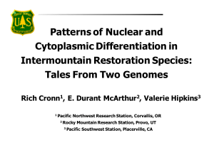 Patterns of Nuclear and Cytoplasmic Differentiation in Intermountain Restoration Species: