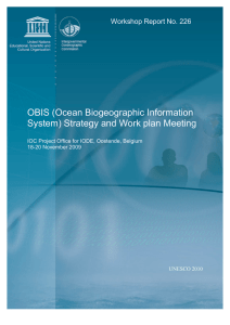 OBIS (Ocean Biogeographic Information System) Strategy and Work plan Meeting