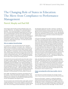 The Changing Role of States in Education: Management