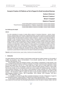 Concept of Creation of E-Platforms as Part of Support for... Mediterranean Journal of Social Sciences Svetlana S. Morkovina