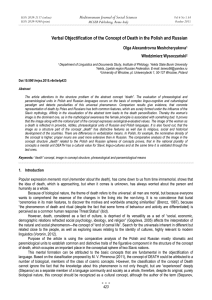 Verbal Objectification of the Concept of Death in the Polish... Mediterranean Journal of Social Sciences Olga Alexandrovna Meshcheryakova
