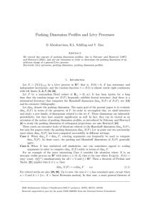 Packing Dimension Profiles and L´ evy Processes Abstract