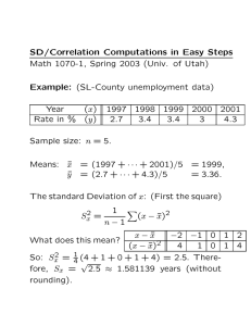 SD/Correlation Computations in Easy Steps Example: Year
