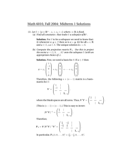 Math 6010, Fall 2004: Midterm 1 Solutions