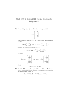 Math 6020-1, Spring 2014; Partial Solutions to Assignment 1