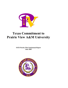 Texas Commitment to Prairie View A&amp;M University OCR Priority Plan Semiannual Report
