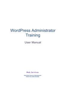 WordPress Administrator Training User Manual