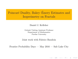 Poincar´ e Duality, Bakry–´ Emery Estimates and Isoperimetry on Fractals