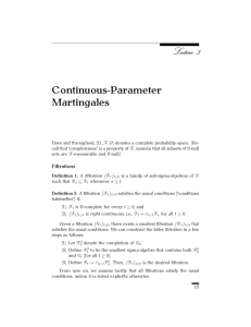Continuous-Parameter Martingales Filtrations