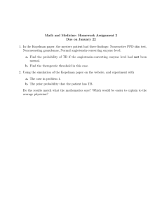 Math and Medicine: Homework Assignment 2 Due on January 22