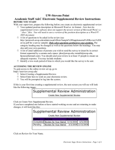 UW-Stevens Point Academic Staff A&amp;C Electronic Supplemental Review Instructions