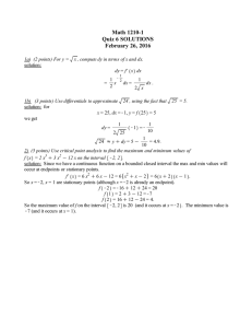 Math 1210-1 Quiz 6 SOLUTIONS February 26, 2016