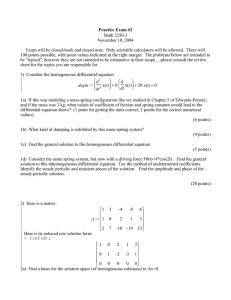 Practice Exam #2 Math 2250-3 November 10, 2004
