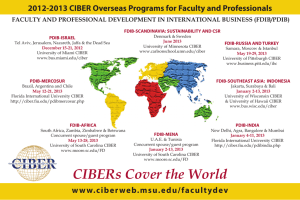 2012-2013 CIBER Overseas Programs for Faculty and Professionals PDIB-ISRAEL