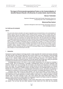 The Impact of Environmental-organizational Factors on the Commercialization of