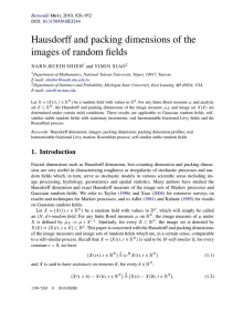 Hausdorff and packing dimensions of the images of random fields Bernoulli 16