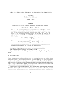 A Packing Dimension Theorem for Gaussian Random Fields Yimin Xiao