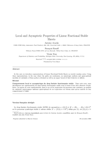 Local and Asymptotic Properties of Linear Fractional Stable Sheets Antoine Ayache