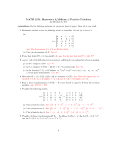 MATH 2270: Homework 8/Midterm 2 Practice Problems