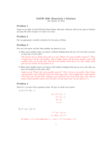 MATH 1030: Homework 1 Solutions Problem 1