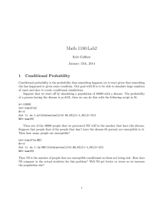 Math 1180:Lab2 1 Conditional Probability Kyle Gaffney