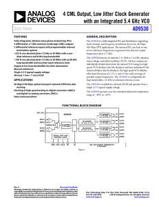 4 CML Output, Low Jitter Clock Generator AD9530 Data Sheet