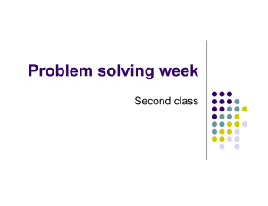 Problem solving week Second class