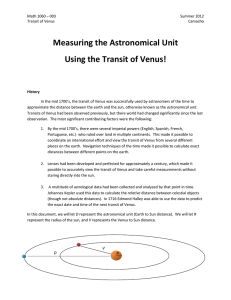 Measuring the Astronomical Unit Using the Transit of Venus!