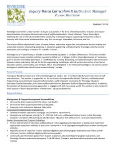 Inquiry-Based Curriculum &amp; Instruction Manager Position Description Updated 1.25.16
