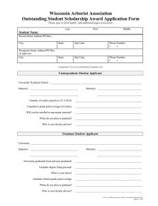 Wisconsin Arborist Association Outstanding Student Scholarship Award Application Form  Student Name: