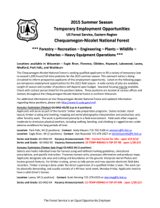 2015 Summer Season Temporary Employment Opportunities Chequamegon-Nicolet National Forest