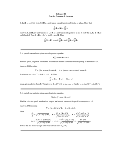 θ π Calculus III Practice Problems 3: Answers