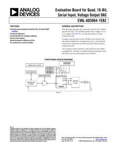 Evaluation Board for Quad, 16-Bit, Output DAC Serial Input, Voltage EVAL-AD5064-1EBZ