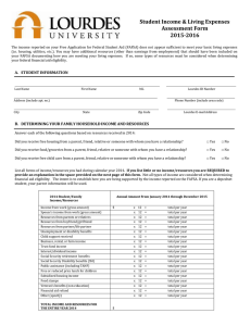 Student Income &amp; Living Expenses Assessment Form 2015-2016
