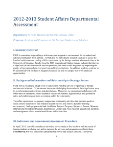 2012-2013 Student Affairs Departmental Assessment I. Summary/Abstract
