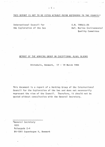 THIS  REPORT  IS  NOT  TO ... CoMo  1986/L:26 International  Council  for