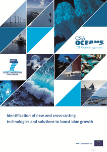 Identification of new and cross-cutting and solutions to boost blue growth technologies