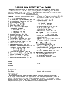 Please use this form to register for classes and special... Lourdes University and mailed to Lifelong Learning, 6832 Convent Blvd,...