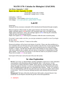 MATH 1170: Calculus for Biologists I (Fall 2010)