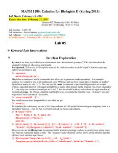 MATH 1180: Calculus for Biologists II (Spring 2011)