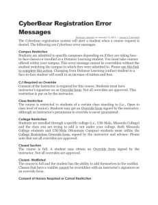 CyberBear Registration Error Messages